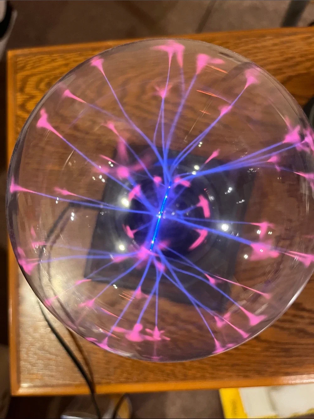 Mystic Peace Sign Plasma Lamp - Purple, Blue, Red
